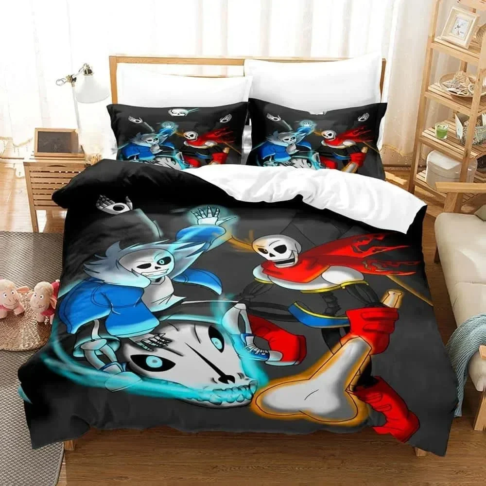 Cartoons Undertale Sans Bedding Set Single Twin Full Queen King Size Bed Set Adult Kid Bedroom Duvet cover Sets Home Textiles