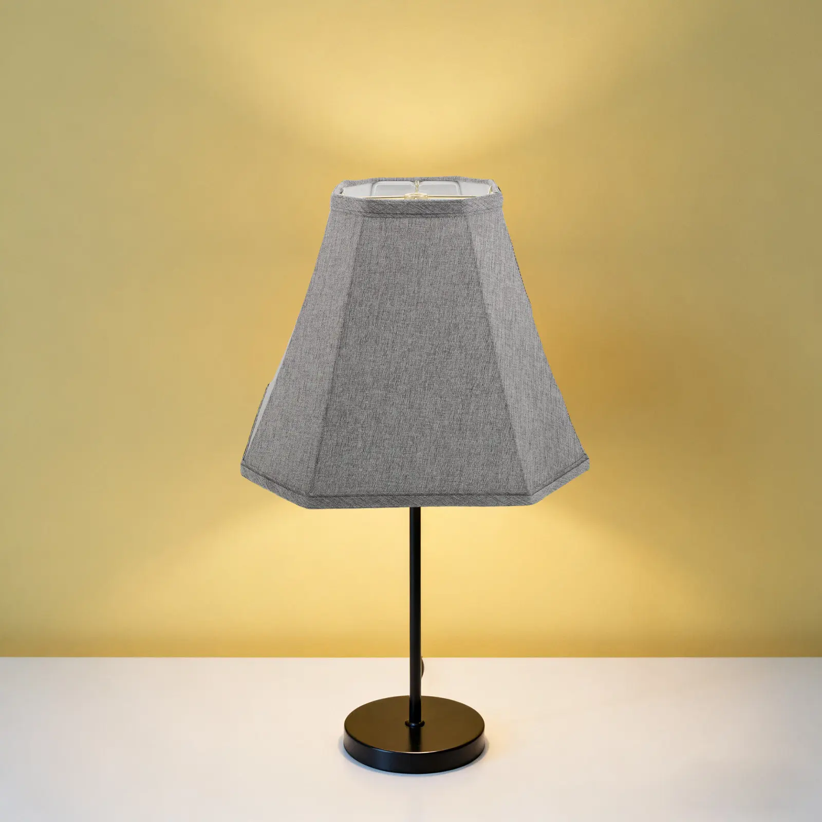 Square Fabric Lamp Shade 13x10x6 Inch Linen Replacement Cover for Table Lamp Floor Light Folded Cloth Lampshade Modern Natural