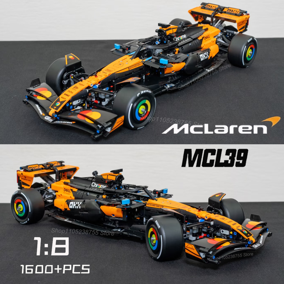  NEW Technical 42228 1675PCS 1:8 Orange MCL39 Sports Car Building Blocks MOC F1 Car DIY Assembly Model Set Toy Gift for Boys Kids 