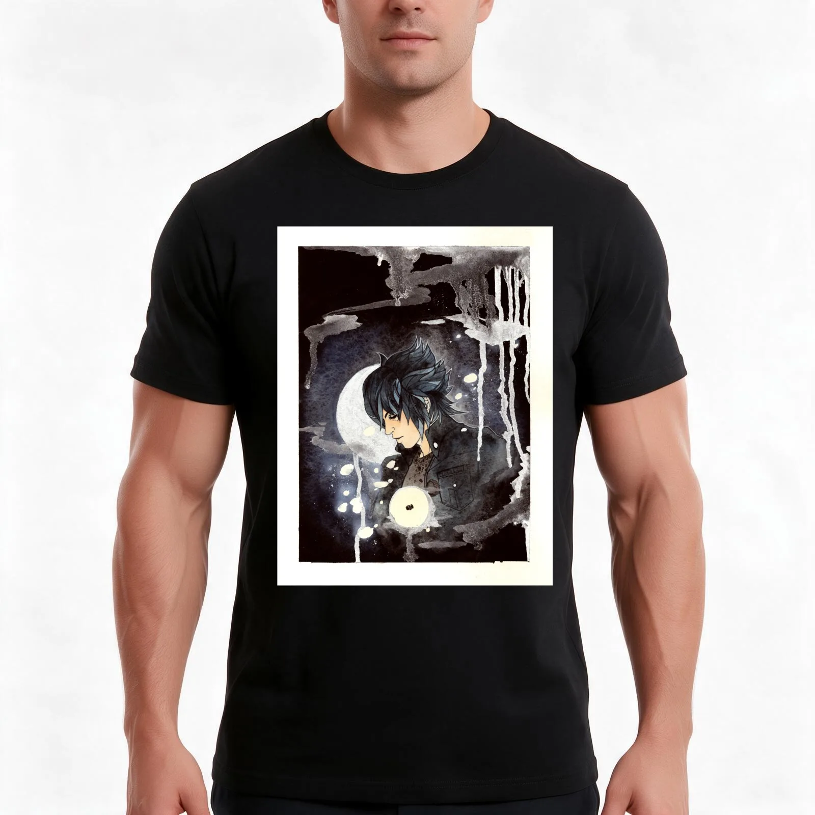 Boy of Fate-Noctis T-Shirt Summer Casual Cotton Tee Oversized Streetwear Tops Vintage Graphic Print Loose Fit Short Sleeve