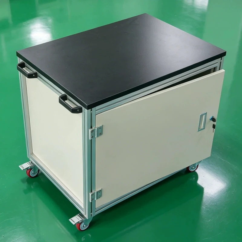 HT  Aluminum profile laboratory anti-static workbench car turnover line fitter operation mobile tooling cabinet aluminum alloy