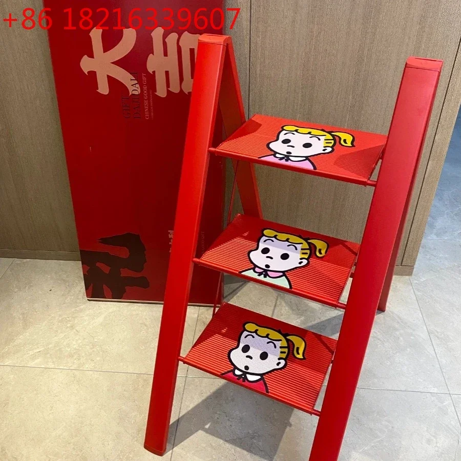 

YAO Household Folding Multifunctional Trestle Ladder Indoor Ladder Stool