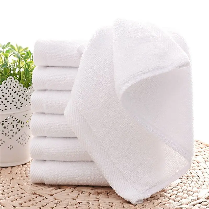 ABMS-35PCS Towels Cotton White Superior Hotel Quality Soft Face Hand Towels 30X30cm