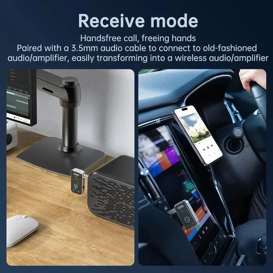 Nuevo Adaptador Bluetooth 5,3, transmisor, receptor, Audio inalámbrico para música de coche, auriculares, altavoz, adaptador de Audio auxiliar con conector de 3,5mm