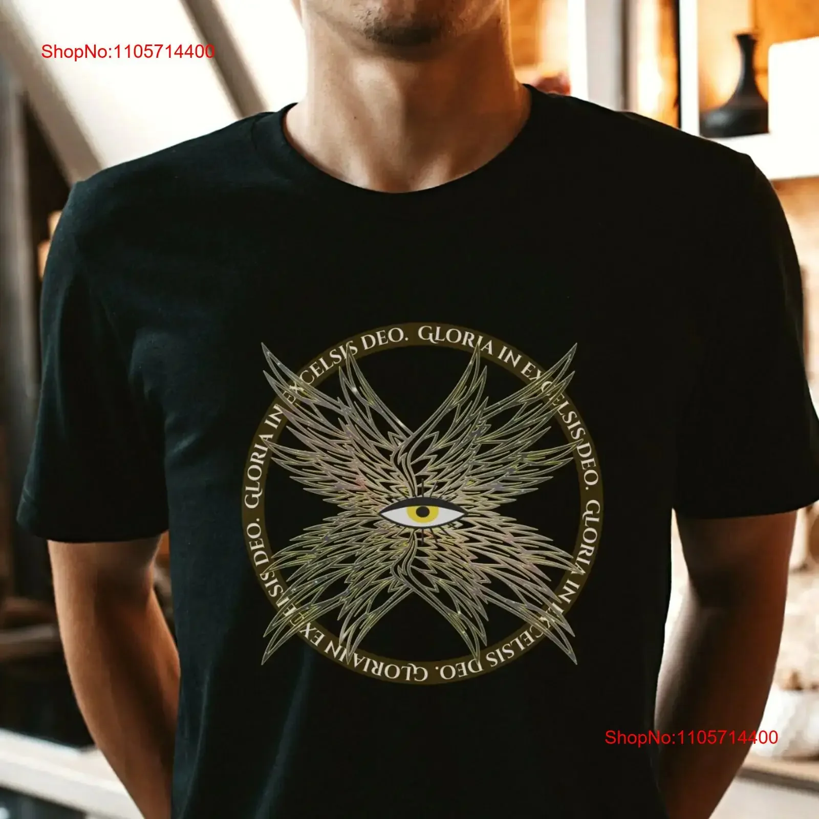 Seraphim Angel T Shirt Glory to GOD Gloria in Excelsis Deo Catholic for Men vintage Washed Breathable Top For Everyday Wear