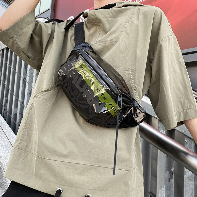 2023 Techwear Jelly Print Letter Crossbody Bags Waist Belt Phone Banana Sling Bag Fanny Pack For Women Banane Sac Chest Bolsos