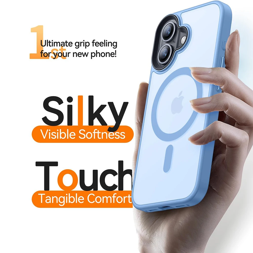 

Strong Magnetic Magsafe Wireless Charging Case For iPhone 16 16E 15 14 13 12 Pro Max Plus Hybrid Military Grade Shockproof Cover
