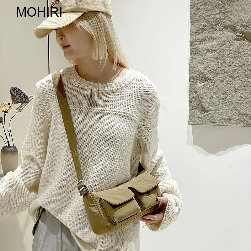 2026 Japanese Korean Style Nylon Motorcycle Bag Casual Shoulder Purse for Women Daily and Commute