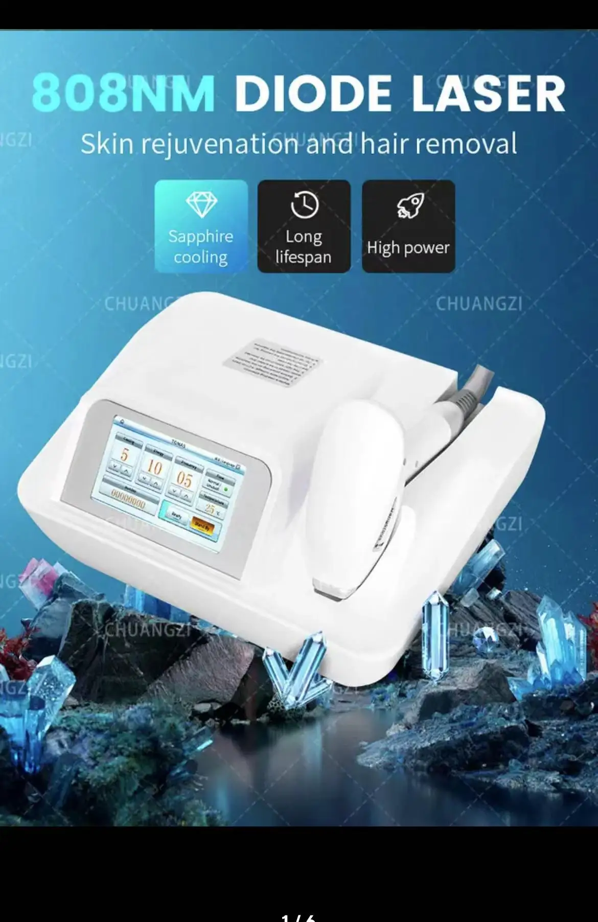 High Diode Laser Hair Removal Professional Machine 3000W Power Diode Laser 755 808 tpermanent professional laser epilator