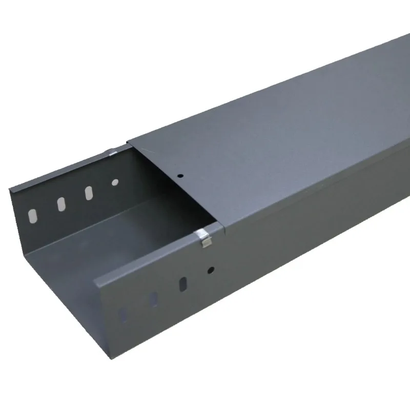 Steel cable tray and cable trough system for cable laying