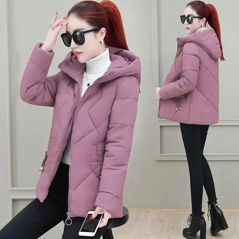 Parkasผู้หญิงเสื้อแจ็คเก็ตฤดูใบไม้ร่วงฤดูหนาวWarm Puffer Jacket Hooded Harajuku Outwearหลวมเสื้อกั๊กเกาหลีฤดูใบไม้ร่วง 2025 ใหม่