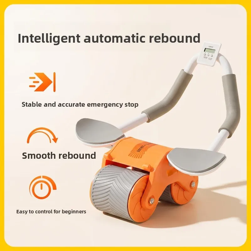 Elbow Support Automatic Rebound Abdominal Double Wheel Silent Abdominal Rolling Fitness Equipment Intelligent Timing Ab Rollers