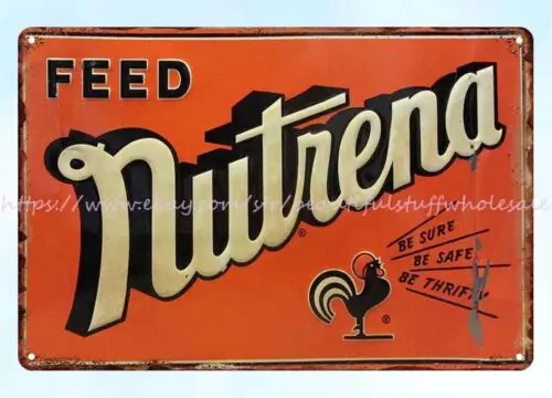 1951 Nutrena Feed farm country living decor farm barn livestock metal tin sign