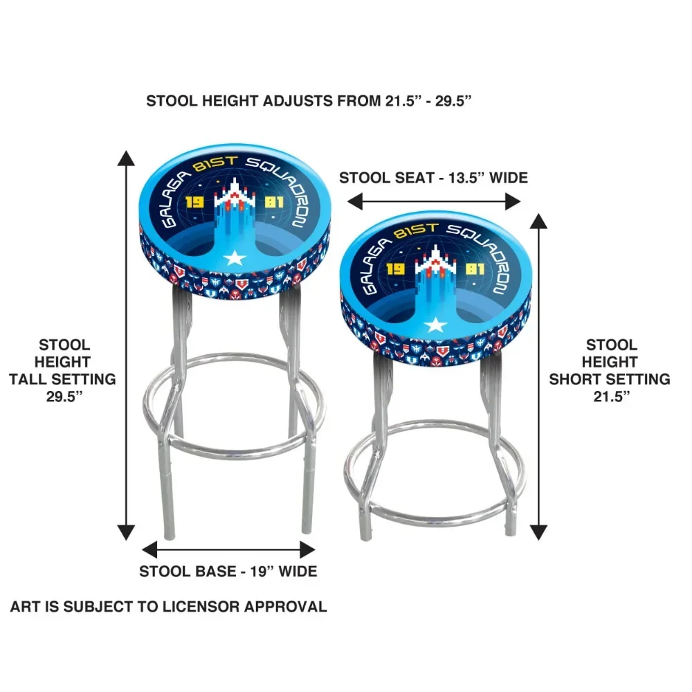 Galaga-Tabouret d\'arcade réglable, 21.5 à 29.5 pouces, Arcade1Up