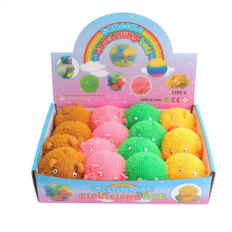 Animal creativo, bola sensorial esponjosa brillante, pellizco para apretar, juguete para aliviar el estrés para niños, Animal blando, juguete para regalo antiansiedad