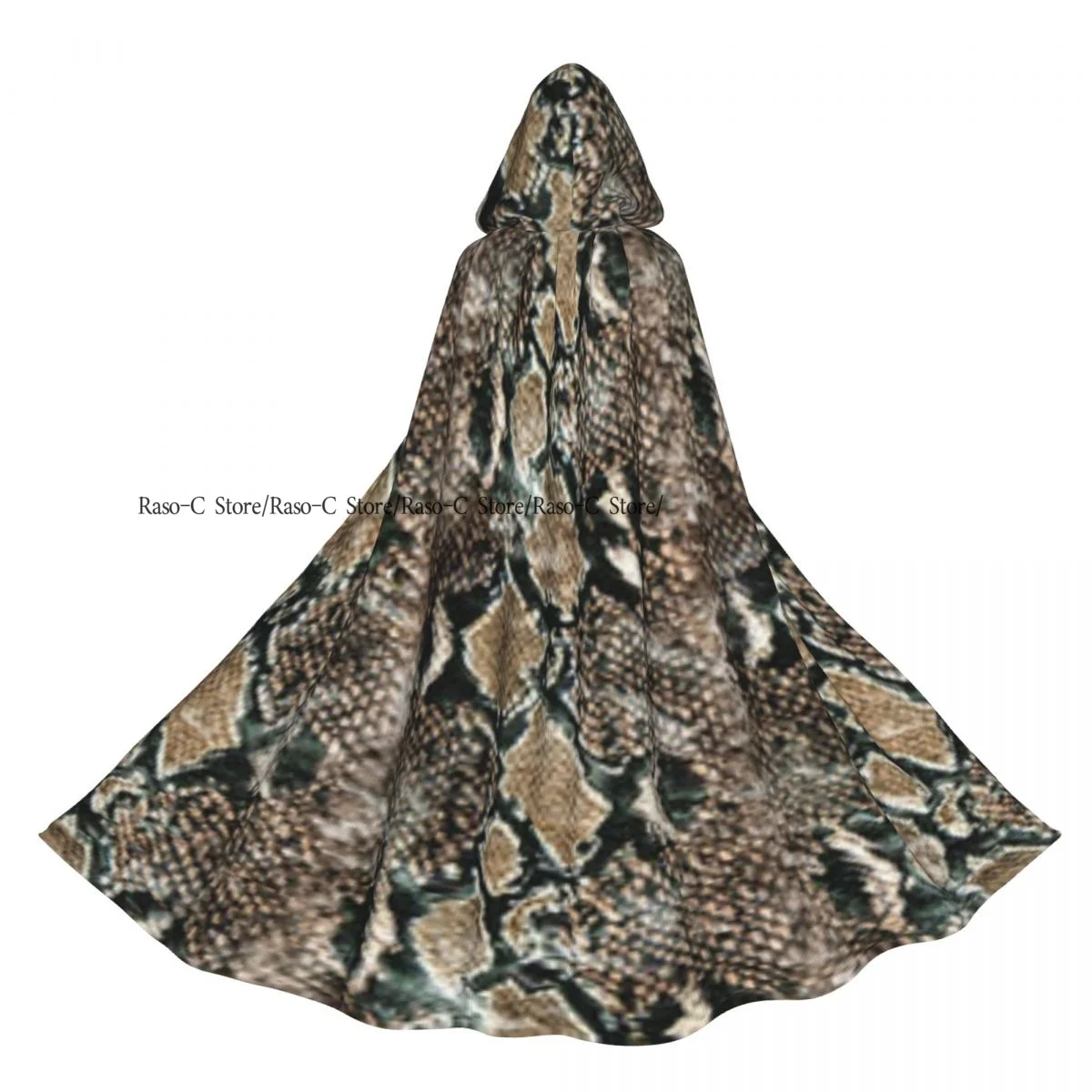 

Unisex Witch Party Reversible Hooded Adult Vampires Cape Cloak Animal Skin Print Snake Pattern