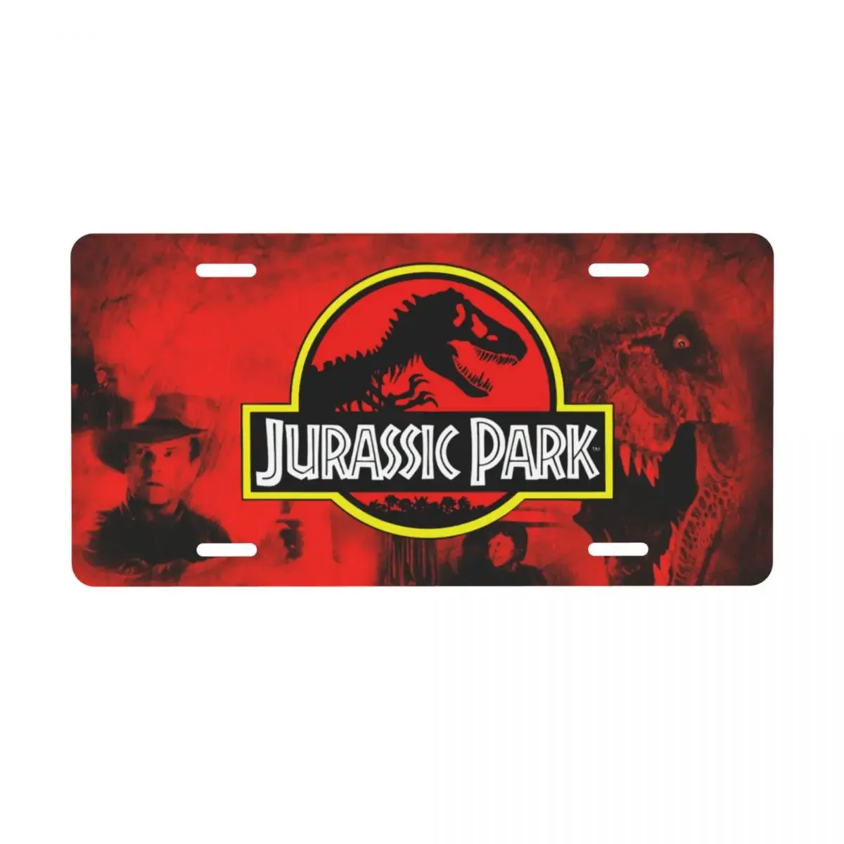 Jurassic Park License Plate Custom Ancient Animal Decorative Car Front License Plate Cover Aluminum Vanity Tag 6x12 Inch