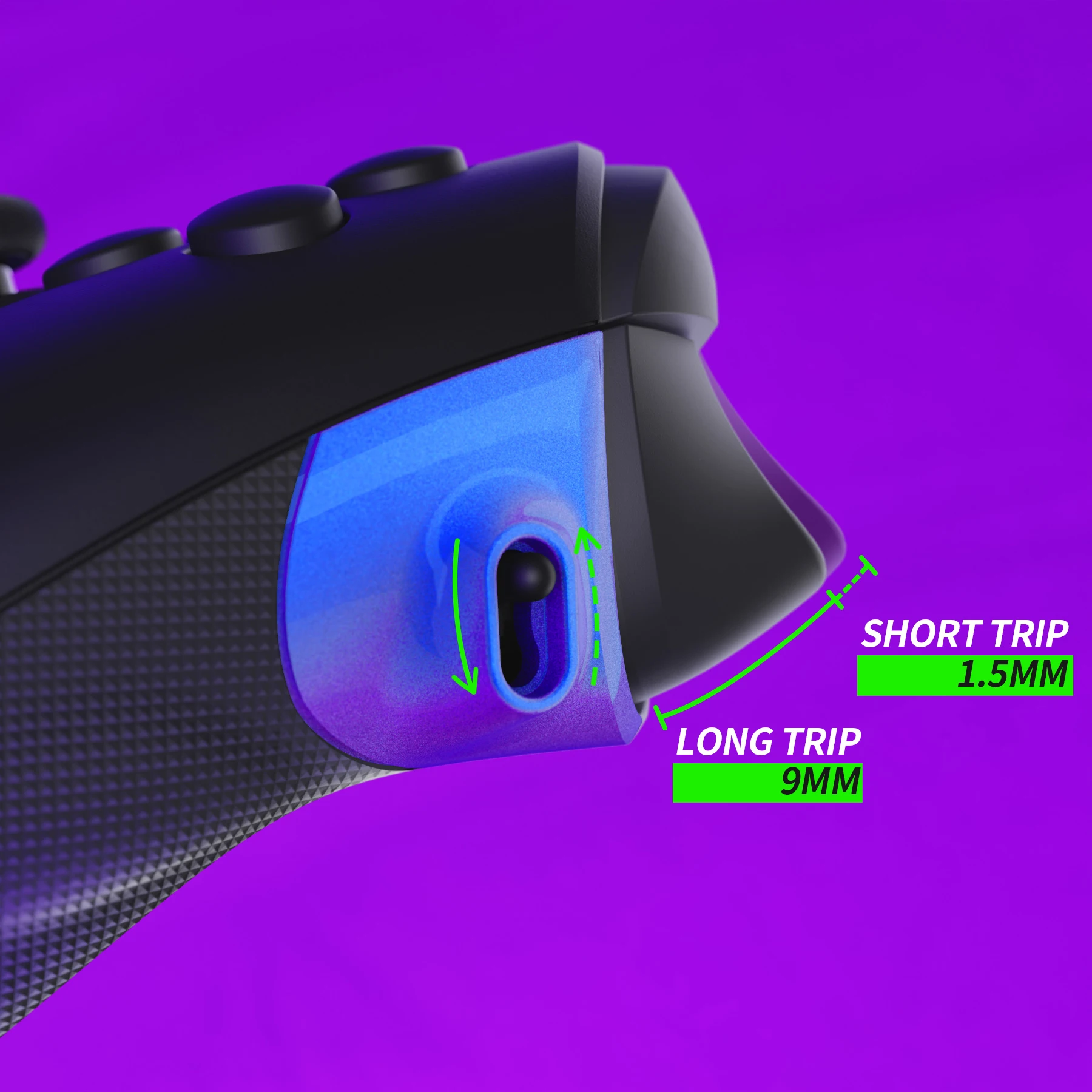 eXtremeRate Flexor Clicky poignées de Rail latéral caoutchoutées Kit d'arrêt de déclenchement antidérapant pour Xbox série X & S pour contrôleur Xbox Core