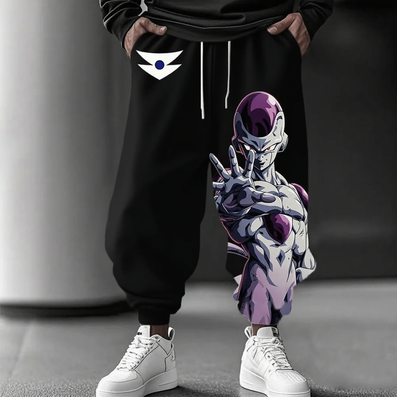 

Мужские брюки для бега в стиле аниме Dragon Ball Frieza, свободная уличная одежда, повседневные спортивные штаны для тренировок в тренажерном зале, весенне-осенние брюки с графическим принтом