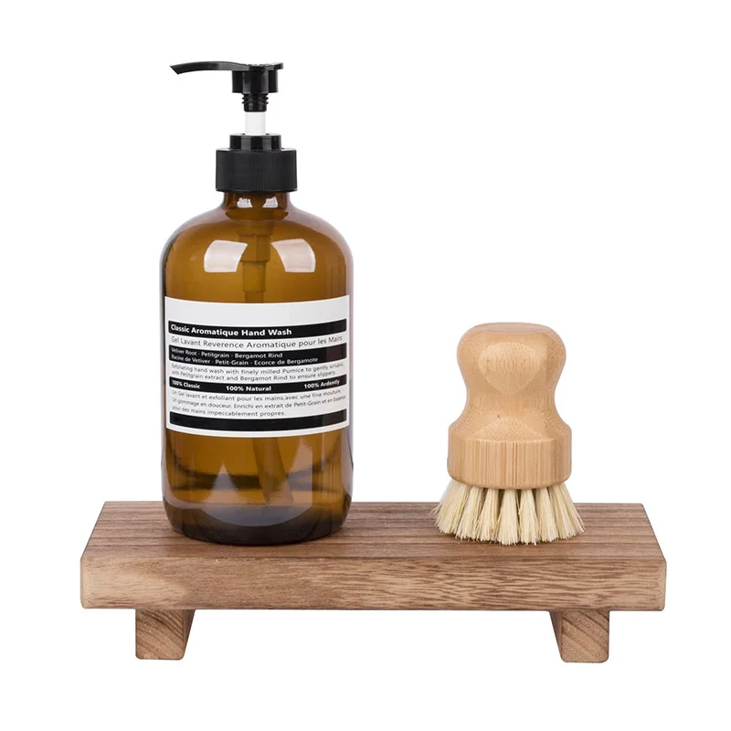 Suporte de pedestal de madeira risers para decoração fazenda pequeno riser de madeira suporte de sabão bandeja com pés para vela balcão do banheiro