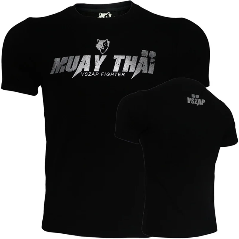 Herren Muay Thai T-Shirt Sommer Schnelltrocknend Bequemes Atmungsaktives Shirt Modisches Fitness-T-Shirt Lässiges O-Ausschnitt Kurzarm-Oberteil – Detail 5