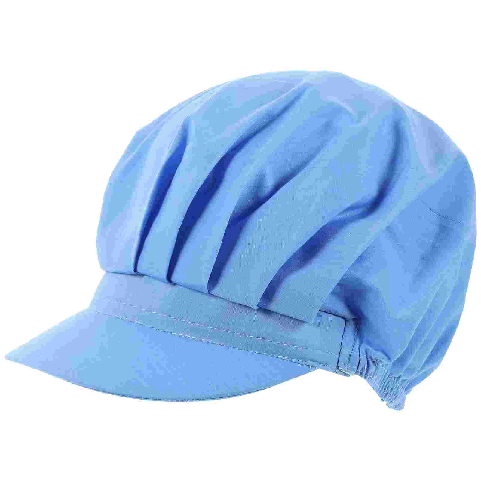 Chef Hat Work Cap Unisex Full Cloth Dust Proof Breathable Cotton Reusable Washable High Elastic String Adjustable