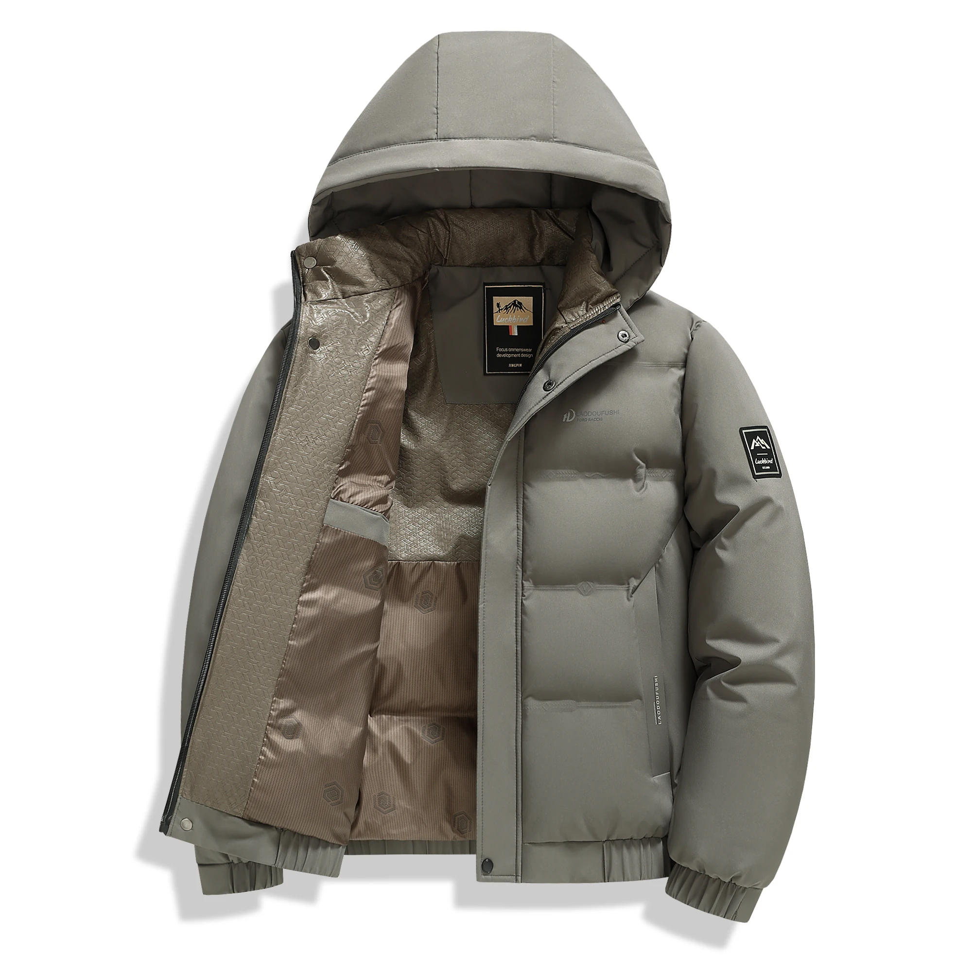 

Men Jacket Windproof Thicken Men Tops Outdoors Loose Versatile Comfort Keep Warm Coat Winter Casual Solid Color Hooded Parka Men