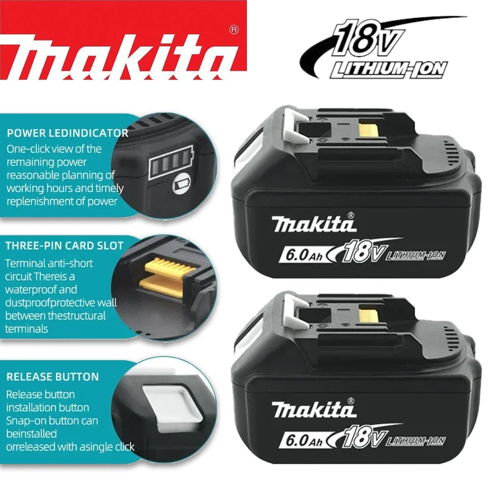 

100% Brand new 18V original genuine 6Ah Makita battery for MAKITA tool BL1830B BL1850B BL1850 BL1840 BL1860 BL1815 Tool DTW700