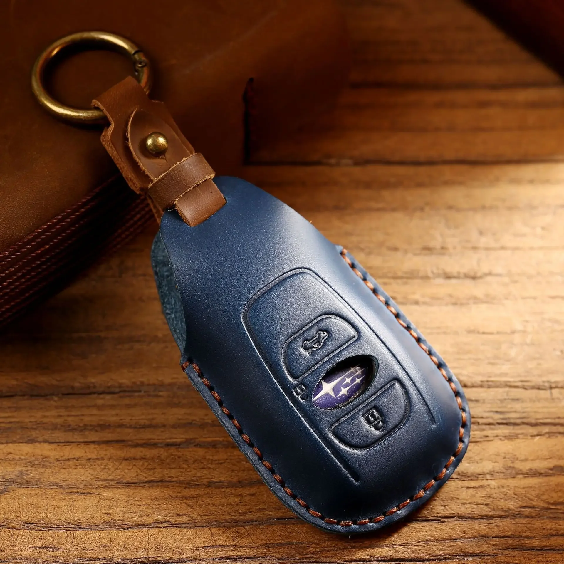 Leather Car Key Cover for Subaru Legacy XV Forester Outback BRZ SIT Accessories Auto Remote Key Shell Case Protector Covers