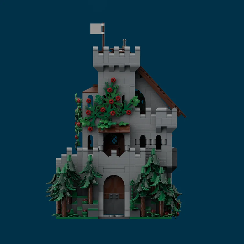 Moc قوالب بناء وحدات قلعة القرون الوسطى إبقاء في الغابات نموذج التكنولوجيا كتل عيد الميلاد لتقوم بها بنفسك لعبة هدايا البناء