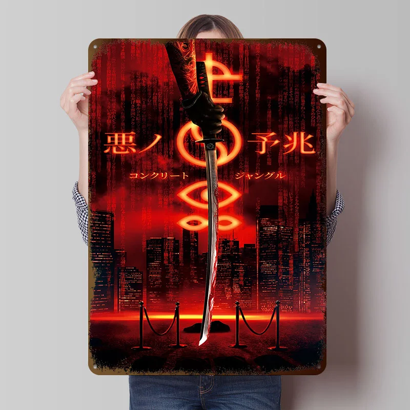 Bad Omens Druckposter, personalisierte Retro-Wandkunst, Vintage-Metallschilder für Zuhause und Dekoration, Gaming Wand Deko, Bürodekoration