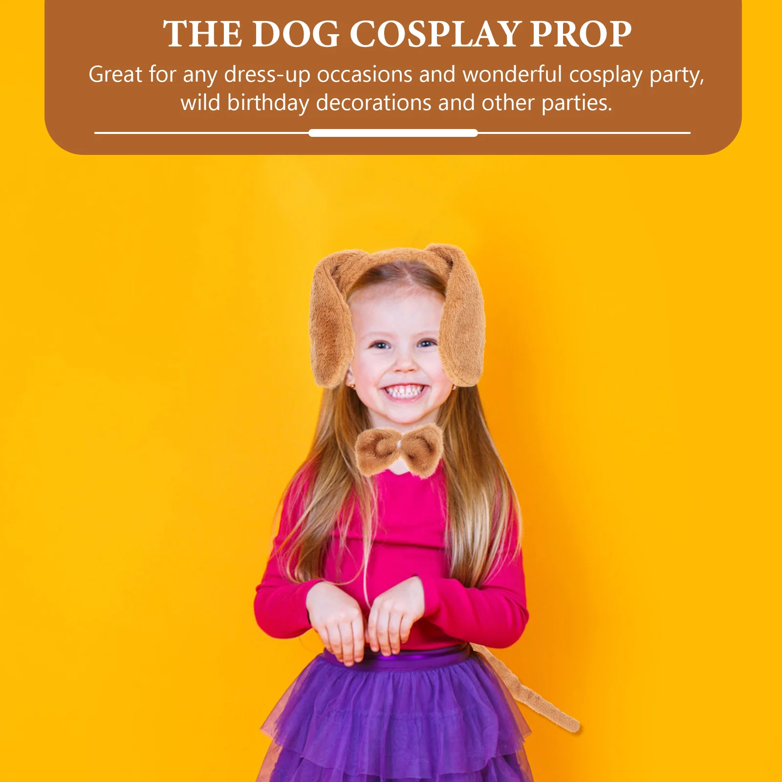 Puppy Kind Hoofdbanden Dier Cosplay Jurk Stof Oren Staart Decoratief Kinderkostuum