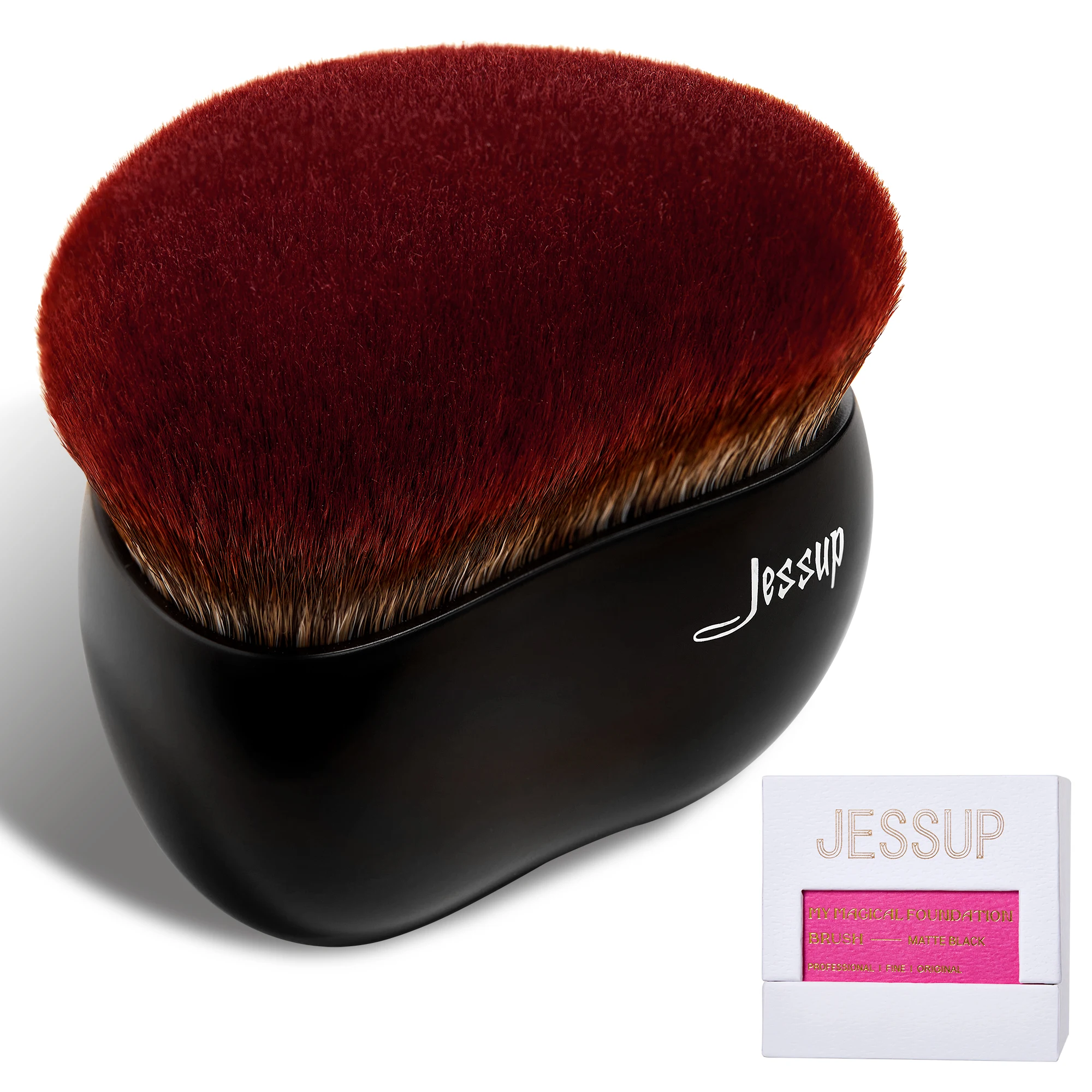 Jessup Foundation-Pinsel, glatt abgewinkelt, veganer großer Gesichtspinsel, Make-up zum Mischen von Flüssigkeiten, Creme MUL02