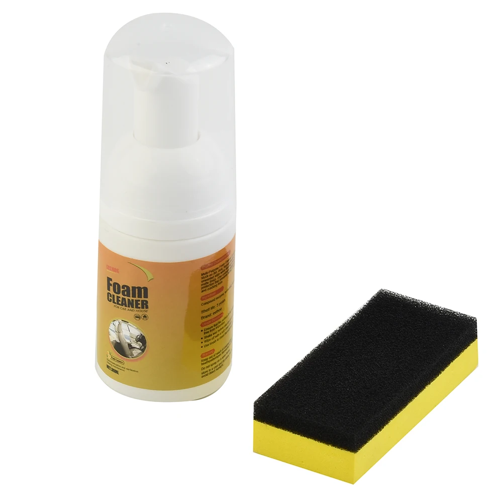Mattresses Seats Trunk Liners Door Panels Car Cleaning Agent 30ML Foam Cleaner For Deep Cleaning New With Sponge