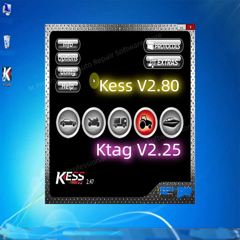 software Newest KESS Ksuite 2.80 Ktag 2.25 for Kess V5.017 Cars Trucks ECU Programmer KESS 2.80 Online Version