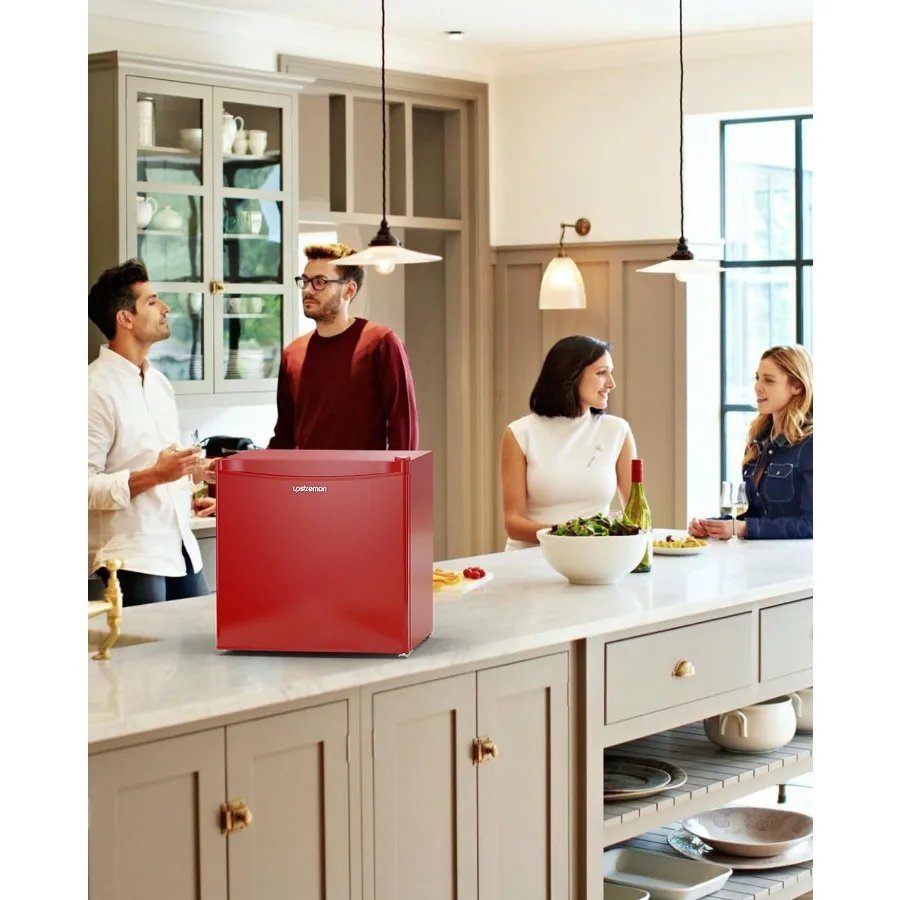 Mini frigorifero da 1,7 piedi con congelatore per dormitorio, ufficio e camera da letto: termostato regolabile, risparmio energetico, porta singola a basso rumore