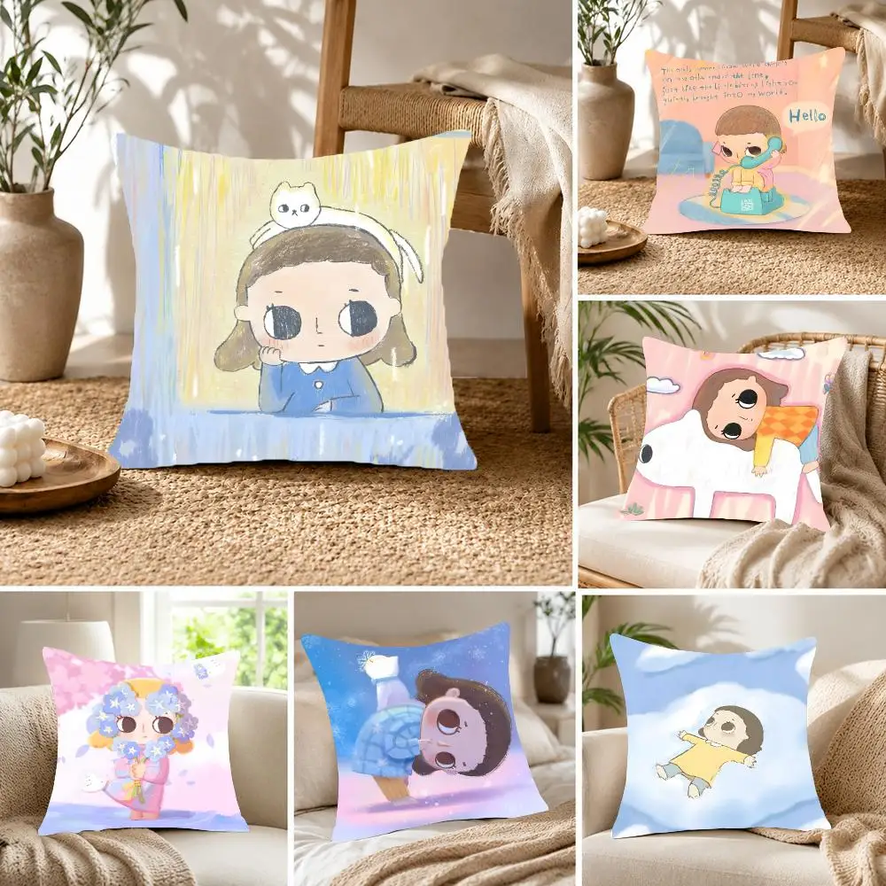 Virtual idol Nyota Cushion Cover Fluffy velvet Nordic style plush Living room sofa decorative