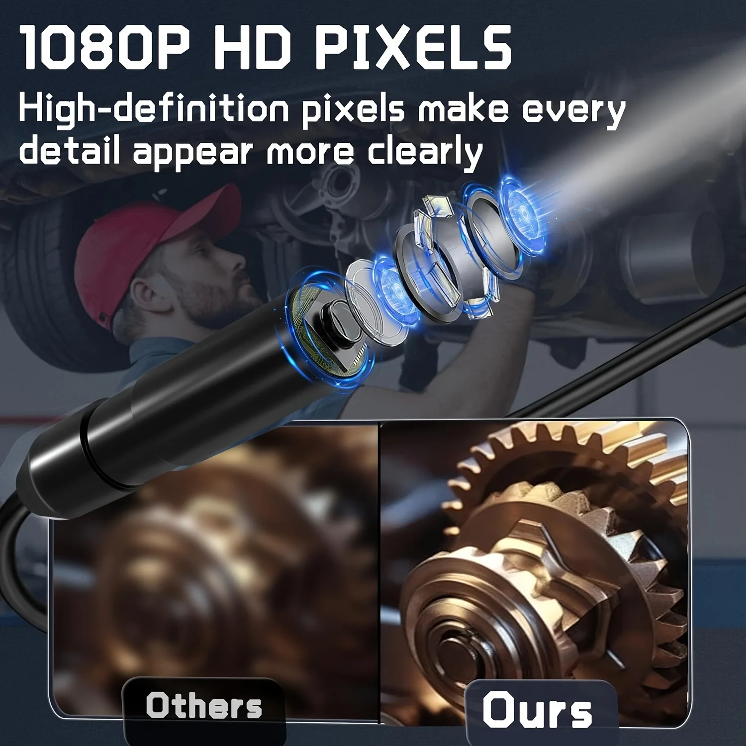 1set Industrial Endoscope 8mm Digital Borescope Inspection