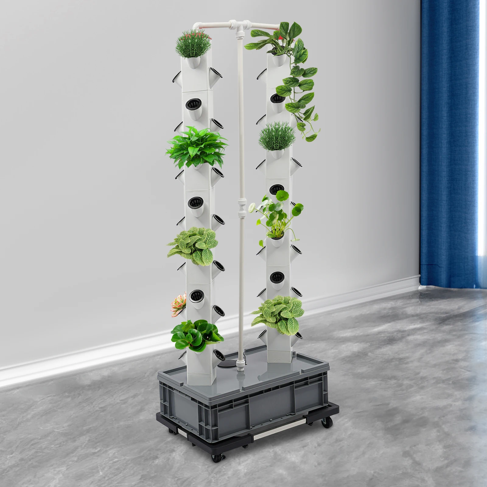 56-Plant Hydroponic Growing Tower, Outdoor Indoor Vertical Garden Smart Garden Kit, Hydroponics Growing Tower