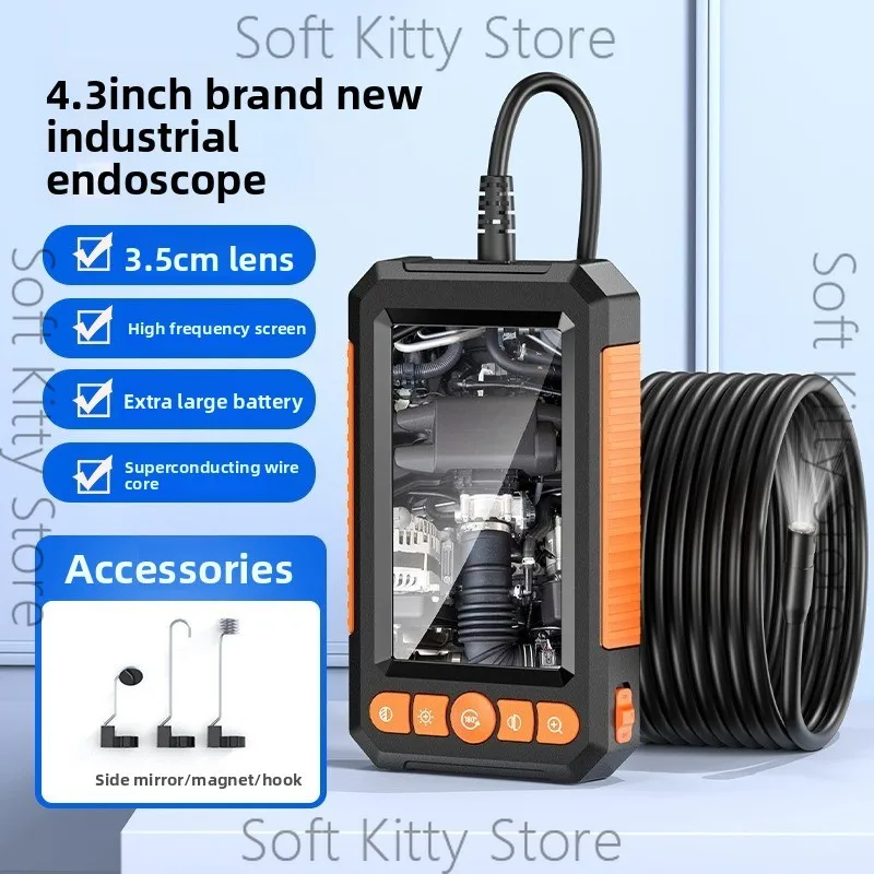 4.3 inch dual camera with display screen, endoscope, industrial auto repair pipe camera