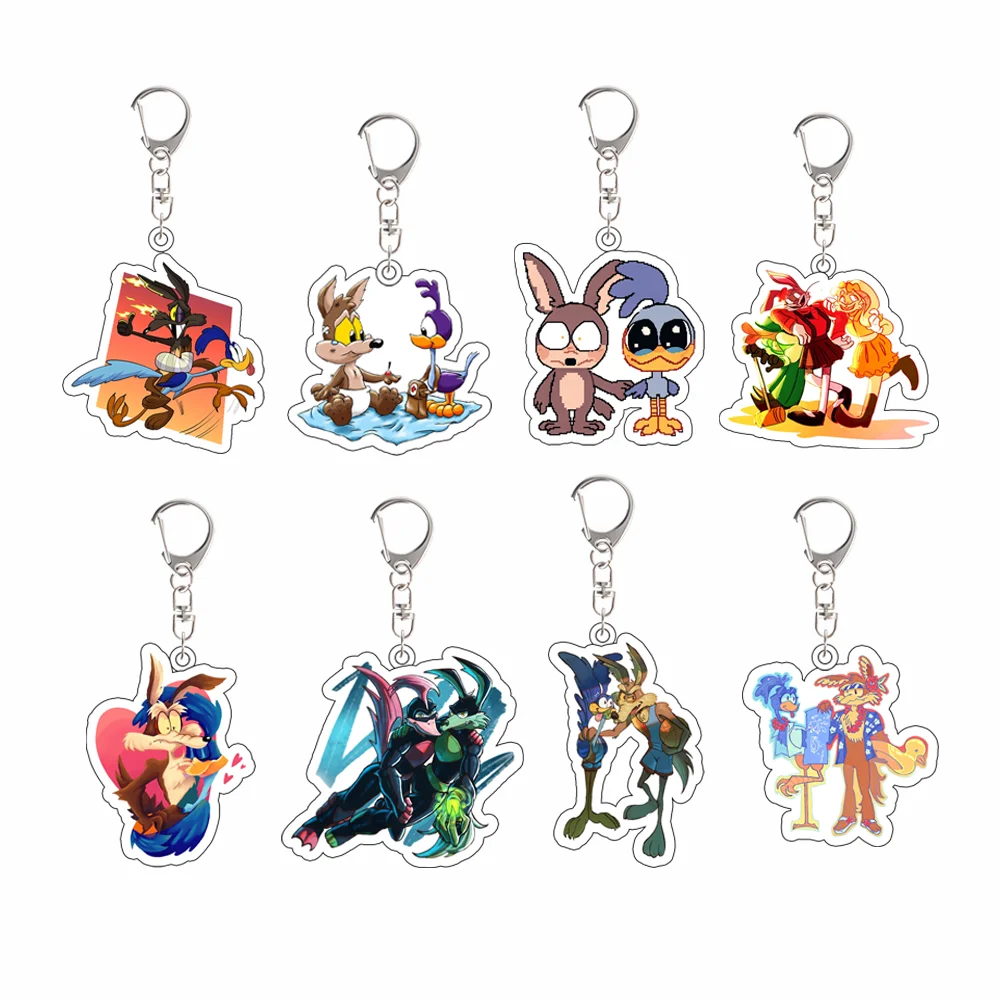 Porte-clés en acrylique pour fans de dessins animés, Coyotevsacme Wile E Coyote Road Runner, nouveau modèle pour deux personnes, pendentif pour sac à dos, cadeau