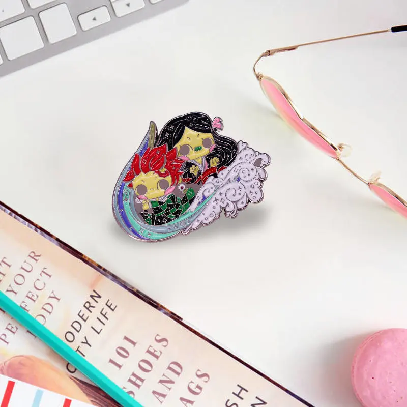 Demon Slayer Anime Enamel Brooch, Cartoon Accessory