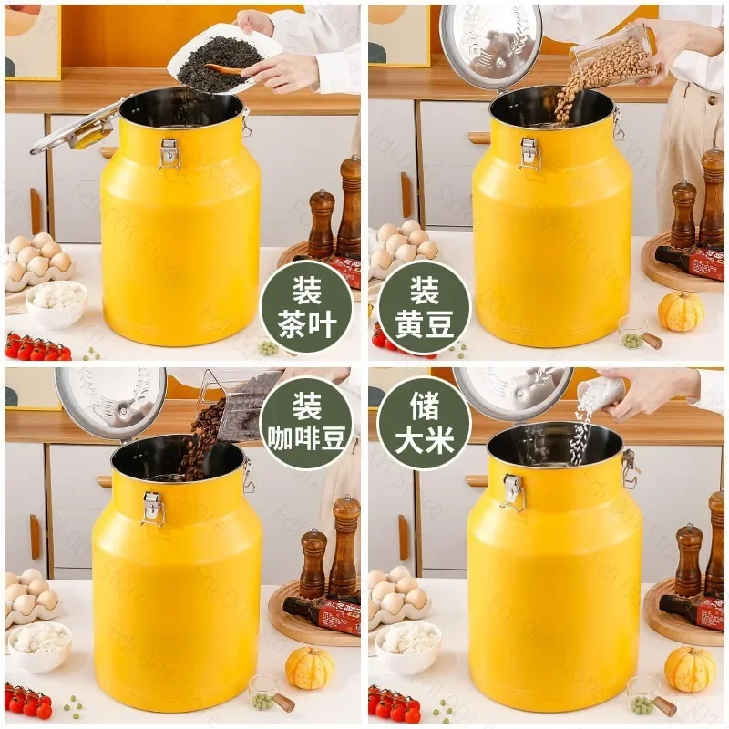 Extra Thick Stainless Steel Food Storage Container - Airtight Insect-Proof Moisture-Proof Large Rice Can