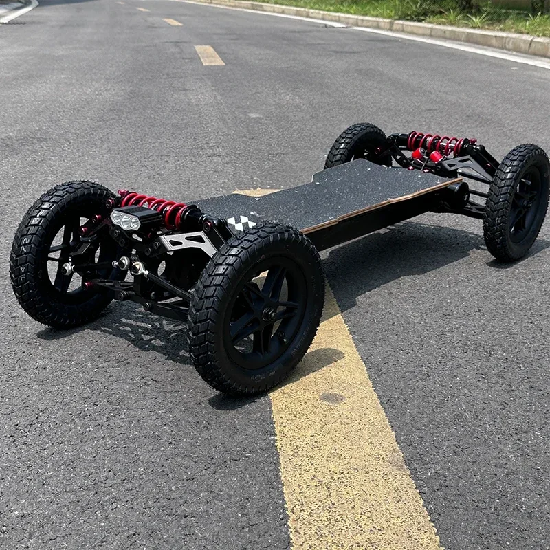 All-terrain off-road electric skateboard four-wheel suspension shock absorption adult balance car