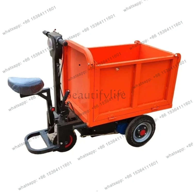 FG52TQH cantiere elettrico a spinta manuale con secchio per cenere, camion a tre ruote, allevamento, alimentazione, secchio riba