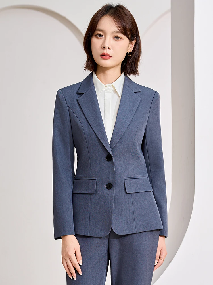 بدلة بناطيل نسائية رمادي كحلي أحمر مكتب السيدات ملابس عمل نسائية مكونة من قطعتين سترة رسمية وبنطلون