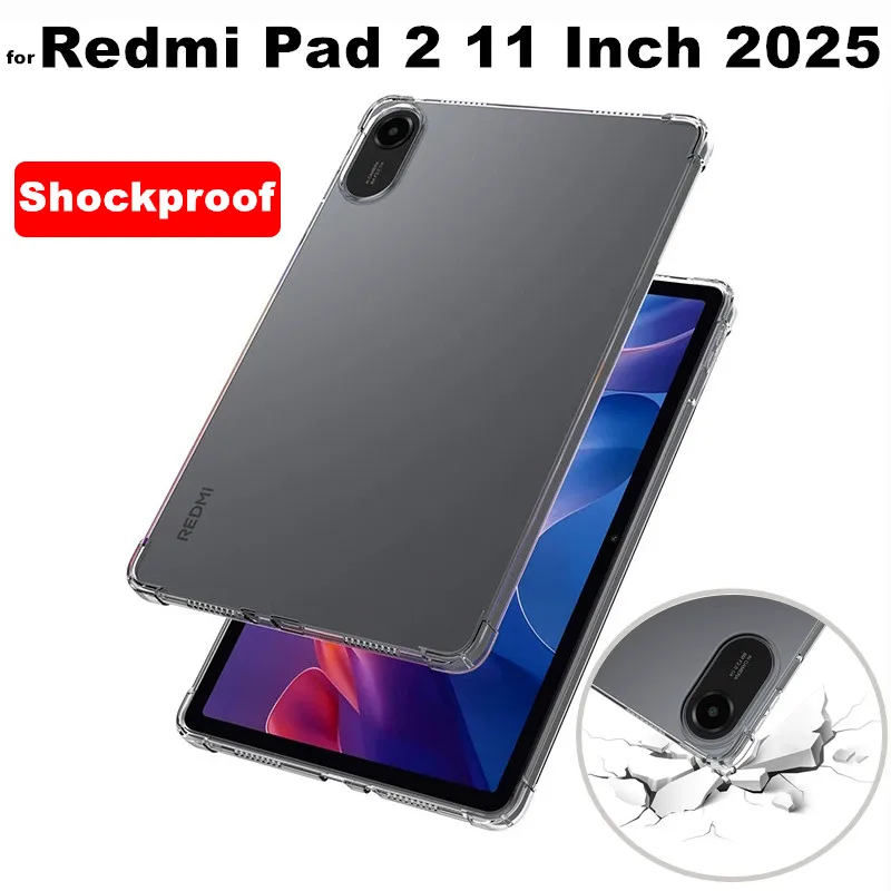 

for Xiaomi Redmi Pad 2 Pad2 11 Inch 2025 Case Transparent Air-bags Soft Silicone TPU Protection Shockproof Capa Fundas Shell