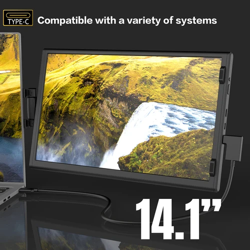휴대용 LCD 노트북 확장 화면, 4K 게임 모니터, 노트북용 컴퓨터 디스플레이 모니터, USB C 3 1, 14, 1 인치