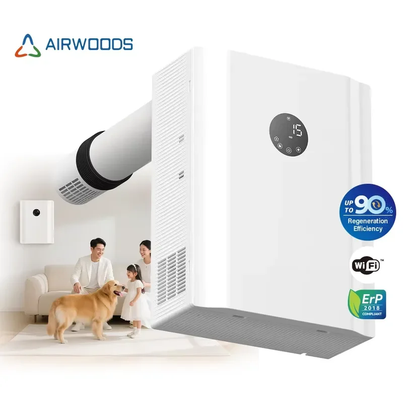 New Upgrade 110-220v Automatic Bypass Function air Recuperator Erv PM2.5 Sensor Options Home Energy Recovery Ventilation