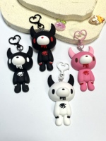 Demon Horned Bear Keychains:Multi-Color Evil Teddy Bag Charms,Unique Spooky Cute Trinkets,Stylish Collectible Accessories